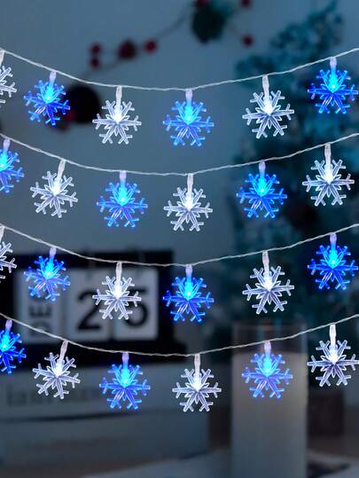 1pc 10/20/30 LED 2m/3 Meters/4.5m Snowflake String Lights, Suitable For Room, Bedroom, All Season, Holiday Decoration, Fairy Tale Lights, Christmas, Winter Fairy Lights Home Decor Christmas Decorations Room Decor