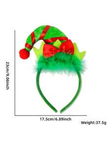 5 قطع/1 قطعة شريط رأس بتصميم كرتوني للكريسماس؛ قطعة زينة للحفلات؛ قبعة سانتا؛ شريط رأس بشكل شجرة ؛ إكسسوار شعر للكريسماس