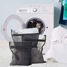 1 pieza Bolsa de malla de poliéster con cremallera - Lavadora, antideformación, adecuada para prendas delicadas, ropa interior, sujetadores, calcetines, medias, zapatos, sombreros