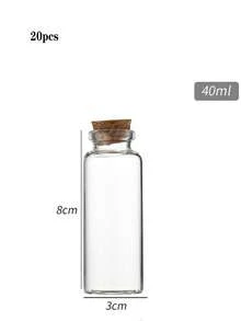 1/5/10/20个30毫米直径软木塞，高硼硅玻璃许愿瓶，漂流瓶，幸运星，糖果，药丸，花茶，玻璃储物瓶 - 彩色 - 查看 15