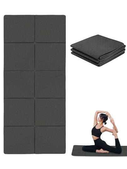 1pc 173*61*0.4cm EVA Non-Slip Yoga Mat For Beginners, Fitness, Dance, Yoga (Dark Grey)