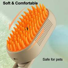 [Rechargeable Grooming] 2025 New 3-In-1 Rechargeable Cat & Dog Grooming Brush Anti-Static Steam, USB-Powered Massage & Hair Removal, Ergonomic Handle, 36V For Sensitive Light Beige, Pet Grooming