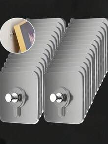 Ganchos adhesivos para pared sin tornillos, soportes de montaje en pared adhesivos y sin taladrar, pegatinas de marco de fotos de acrílico - Multicolor - Ver 18