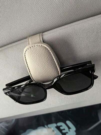 1pc Universal Car Sun Visor Glasses Clip, Made Of PVC, Car Glasses Holder, Interior Accessories, Glasses Storage Rack
