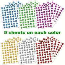 540pcs/972pcs/1620pcs Random Holographic Star Sticker Set, 6 Vibrant Colors, 0.6 Inch Paper Reward, Suitable For Kids, Classroom Behavior Charts, Teacher Supplies, Student Motivation, Christmas, Halloween Decorations
