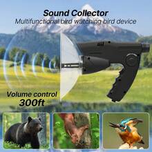 Senmeo Bird Recording Observing Listening Device Telescope,5 Hours Long Recording,Listen And Observed To Upto 320ft Long Range Bionic Ear Electronic Listenin - Black - View 5