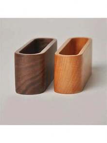 1pc Walnut Solid Wood Business Card Holder Memo Clip Display Stand Office Stationery Organizer Back To School,Back To School,School Supplies