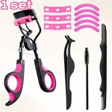 1pc Eyelash Curler + 3pcs Refill Pads, Eyelash Extension Applicator Tool, Eyelash Comb Curler, Eyelash Care Tool