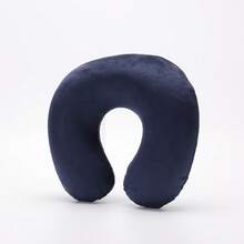 旅行枕颈枕飞机枕旅行车内居家办公室旅行颈部飞行枕按扣带软套，U 型颈枕便携式学生成人枕垫，在学习或乘车、办公室或其他旅行时支撑颈部并保护颈椎（充气）无枕头，如果您介意请不要下单 - 彩色 - 查看 13