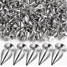10/30/50/100 Sets DIY Cone Studs And Spikes Punk Metal Sliver Gold Double Cap Screwback Rivets Round Nail DIY Clothes Shoes Bag Collar Accessories