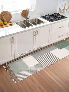 1pc Green Rugs,Modern Minimalist Style,Runner Rug,900g/M² 0.5cm Washable And Machine Washable,Home Decor, Living Room,Kitchens,Passage, Bedroom, Dining Room, Office, All Seasons