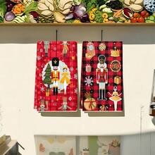 1 buc/2 buc/100 buc prosoape de bucătărie și lavete cu model imprimat cu tematică de Crăciun, potrivite pentru decorarea interioară în restaurante, bucătării, băi, decorarea petrecerilor, cadouri de sărbători și pot fi oferite cadou de Crăciun.