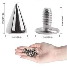 10/30/50/100 Sets DIY Cone Studs And Spikes Punk Metal Sliver Gold Double Cap Screwback Rivets Round Nail DIY Clothes Shoes Bag Collar Accessories