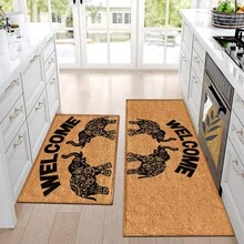 1 buc. Covoraș de intrare cu model de elefant, covor din lână artificială - foarte absorbant, ușor de curățat, potrivit pentru decorul casei, casă de la țară, intrare, interior, cameră, bucătărie, sufragerie, birou mic/birou de acasă, chiuvetă, spălătorie, covoraș de intrare, covoraș de bucătărie, covoraș antiderapant