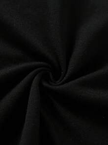 Gigi'S Girl Girls' T-Shirt - Soft Round Neck Short Sleeve Casual Top With Heart & Swirl Print, Machine Washable, Comfortable For Spring Summer Fall, Ideal Gift For Youth Under 13, Girls Tshirts, Youth Casual Wear, Playful Graphic Tee, Comfortable Fit Shirt, Knit - 黑色 - 查看 3