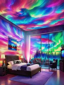 1pc LED Creative Northern Lights Projection Light, Colorful Dynamic Lighting Effects, Milky Way Starry Atmosphere Light, USB Powered, Couples Holiday Gift, Family Gathering, Event Decorative Light, Suitable For Bedroom, Living Room, Game Room, Party, Birthday