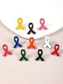 10 件乳腺癌宣传丝带别针徽章 - 银背合金胸针，适用于健康慈善活动、筹款、宣传活动和个人支持 - 展示您的团结和同情心万圣节万圣节配饰教师节 - 胸針 - 查看 3