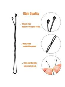 50 pièces/100 pièces Accessoires de cheveux pour la salle de bain, barrettes noires épaisses en une seule pièce pour les franges et la fixation des coiffures pour la rentrée scolaire, pinces à cheveux, pinces en acier, serre-têtes, pinces plates noires, pinces latérales audacieuses, pinces pour les franges, épingles à cheveux, pinces à cheveux fixes, épingles à cheveux noires, épingles à cheveux ondulées jetables et pinces à griffes pour femmes - accessoires de cheveux de mariée invisibles, rentrée scolaire. (Salle de bain/Automne/École/Voyage/Utilisation quotidienne/Portable)