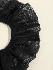 1 pezzo Colletto elegante da principessa in stile casual alla moda, bianco/nero, con motivo floreale trasparente e volant, adatto per abiti, feste, uscite e abbinamenti - Multicolore - Visualizzare 7