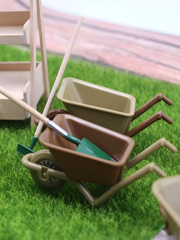 1 pièce/2 pièces Chariot de simulation en plastique 1:12 pour maison de poupée miniature, outil de micro-ferme, petit chariot de poche, chariot d'outil de jardin de simulation miniature en plastique, tracteur, accessoire de scène de micro-modèle de ferme en plein air, jouet de petit chariot de ferme miniature, chariot de terre de simulation miniature, ornement de petite voiture de scène miniature