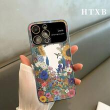 Diseño de colibrí y flores para teléfono, electrochapado | Funda AG Frosted Large View Window 2 en 1 para los modelos 17, 17 Pro, 17 Pro, 16 Pro, 16 Pro, 16 Plus, 16, 15 Pro, 15 Pro, 15 Plus, 15, 14 Pro, 14 Pro, 14 Plus, 14, 13 Pro, 13 Pro, 13, 12 Pro, 12 Pro y 12 Series. Accesorio para móvil, protector de pantalla, diseño floral, funda premium y duradera, funda protectora. Ideal para entusiastas de la tecnología y usuarios de smartphones. - Negro - Ver 2