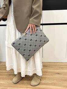 纯色简约奢华星形图案笔记本电脑/平板电脑保护套，多种尺寸可选 - 灰色 - 查看 2