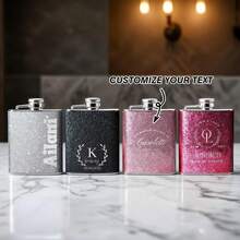 1pc Personalized Stainless Steel 8oz Flask With Funnel, Customizable Engraving, Suitable For Bridesmaid Invitations, Wedding Favors, Corporate Gifts ,Kitchen Utensils, Bridesmaid Proposal Gifts - Multicolor - View 9