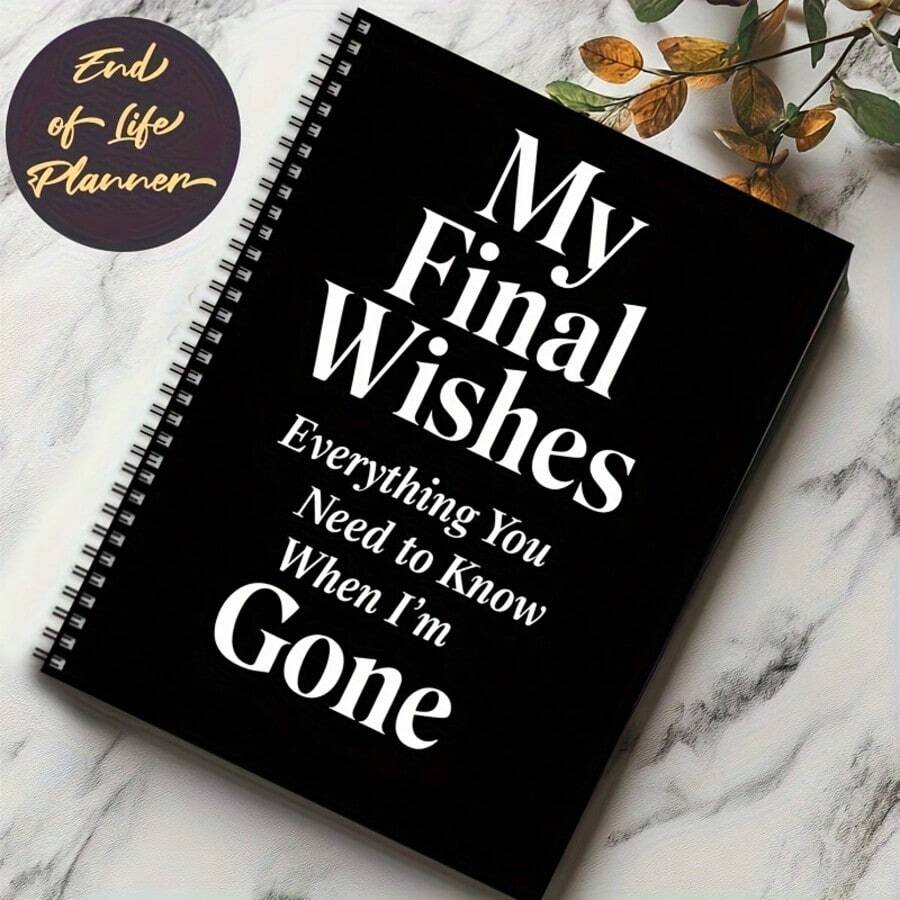 Lifetime Planning Notebook - Elegant Floral Plant Theme Journal For Final Wishes, Estate And Important Documents - Durable Polyester Paper, No Grid/Feathering, Real Estate Planning And Life Reflection Organizer, Personal Organizer | Floral Theme Notebook | Spiral Bound Notebook - 1 cái - Xem 1