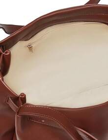 Suitable For Women's Hobo Bag Soft Shoulder Bag Casual Handbag With Belt Detail Design - 棕色 - 查看 5