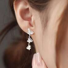 Three Butterfly Earrings, Elegant, Exquisite, Cute And Unique Design Style, Suitable For Daily Wear In Various Occasions