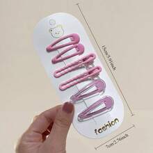 6pcs Minimalist Cute Y2K Colorful Hair Clip For Daily Casual Outing Wear Claw Clips Hair Claws Hair Barrettes, School Stuff, Pink Hair Clips, Hair Accessories, Valentines Accessories, Head Accessories - Pink - View 4