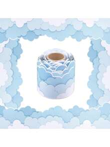 10米/卷，防水云边框装饰贴纸，黑板公告板教室装饰，笔记本，信封，教室，房间贴纸-可自由剪切 - 彩色 - 查看 1