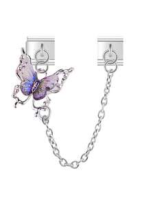 Fashion New Shiny Butterfly Gold Silver Chain Stainless Steel Italian Charm Module Bracelet For Girls DIY Handmade Jewelry