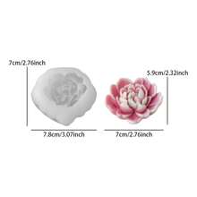 1 Khuôn nến silicon hình trái tim hoa mẫu đơn và hoa hồng - Khuôn nến thạch cao hoa 3D, có thể tái sử dụng, thiết kế cánh hoa tinh tế, trang trí nhà tự làm, thích hợp cho Ngày lễ tình nhân, sinh nhật, Ngày của mẹ, Giáng sinh, Lễ tạ ơn - trắng - Xem 5