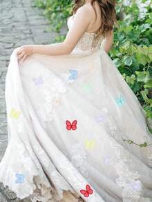 10/20pcs Double Layers Embroidery Sticker Mesh Sewing Butterfly Patch Repair Craft Wedding Decor Clothes Sewing Handmade DIY Accessories - Multicolor - View 5