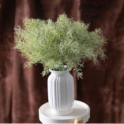 6/12pcs Artificial Plants, Artificial Ferns, 17.8 Inch, Rosemary Stem Fake Green Plants Shrubs, Rustic Farmhouse Centerpiece Desktop Kitchen Shelf Table Centerpiece Outdoor UV Resistant Garden Plants Home Decor Christmas Decorations Room Decor Christmas