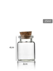 1/5/10/20个30毫米直径软木塞，高硼硅玻璃许愿瓶，漂流瓶，幸运星，糖果，药丸，花茶，玻璃储物瓶 - 彩色 - 查看 6