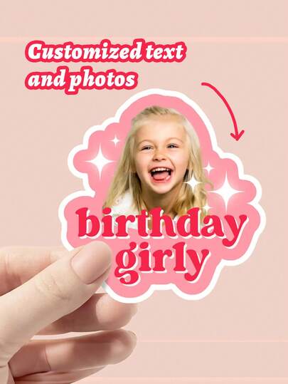 10/20/30 piezas Pegatinas de cumpleaños personalizadas con foto, pegatinas de etiqueta de texto personalizadas, pegatinas de agradecimiento personalizables, pegatinas para niños, pegatinas con sombreros de cumpleaños, pegatinas de fiesta de bebé personalizadas, multiusos, regalos de cumpleaños, pegatinas para tazas, bolsas de postre, cajas/bolsas de regalo, aniversarios, parejas de fiesta de cumpleaños, estudiantes, hijas, hijos, artículos esenciales familiares, Navidad