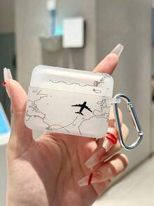 1套创意休闲涂鸦飞机航线适用苹果耳机保护壳 - 黑色 - 查看 10