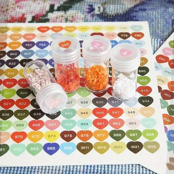 3 estilos de pegatinas digitales coloridas, 447 etiquetas, colores múltiples adecuados para cajas de almacenamiento de pintura de diamantes, pegatinas digitales, pegatinas de marcado, suministros de arte DIY