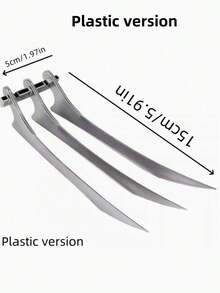 1个塑料狼爪，角色扮演道具，银色塑料材质，适用于角色扮演和主题派对。这款狼爪为任何服装增添经典气息，让您的角色在万圣节更加栩栩如生。 - 彩色 - 查看 11