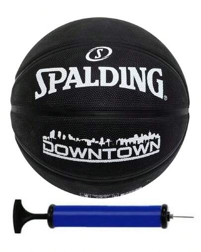 BOLA BASQUETE SPALDING DOWNTOWN BLACK + BOMBA DE AR