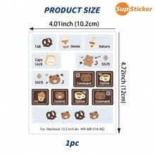SUPSTICKER 1 pieza Tamaño: 10,18 x 11,99 cm Pegatina decorativa para teclado con patrón de animal de dibujos animados estilo INS, adecuada para el teclado de precisión de 13,3 pulgadas del Air. Hecha de material de vinilo autoadhesivo, se puede despegar y volver a aplicar según sea necesario. Sirve para embellecer el teclado del portátil y evitar arañazos. - Multicolor - Ver 5