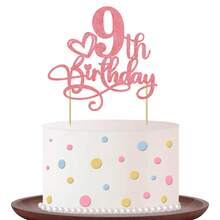 1Pc Glitter Pink 1st-18th Birthday Cake Topper Happy 1-18 Years Old Birthday Cake Supplies 1st-18th Birthday Party Decorations - Pink Glitter