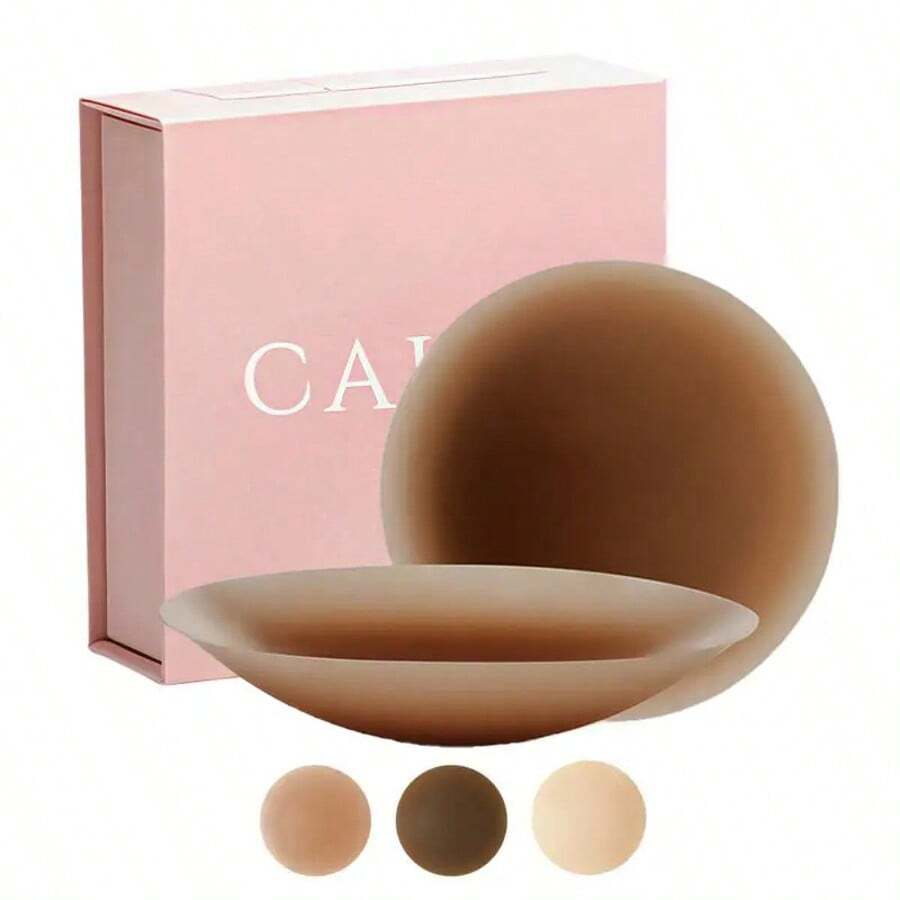 Cake Grippy Seamless Covers, Sticky Adhesive Silicone Nipple Pasties, Reusable Pasty Nipple Covers For Women - 棕色 - 查看 1