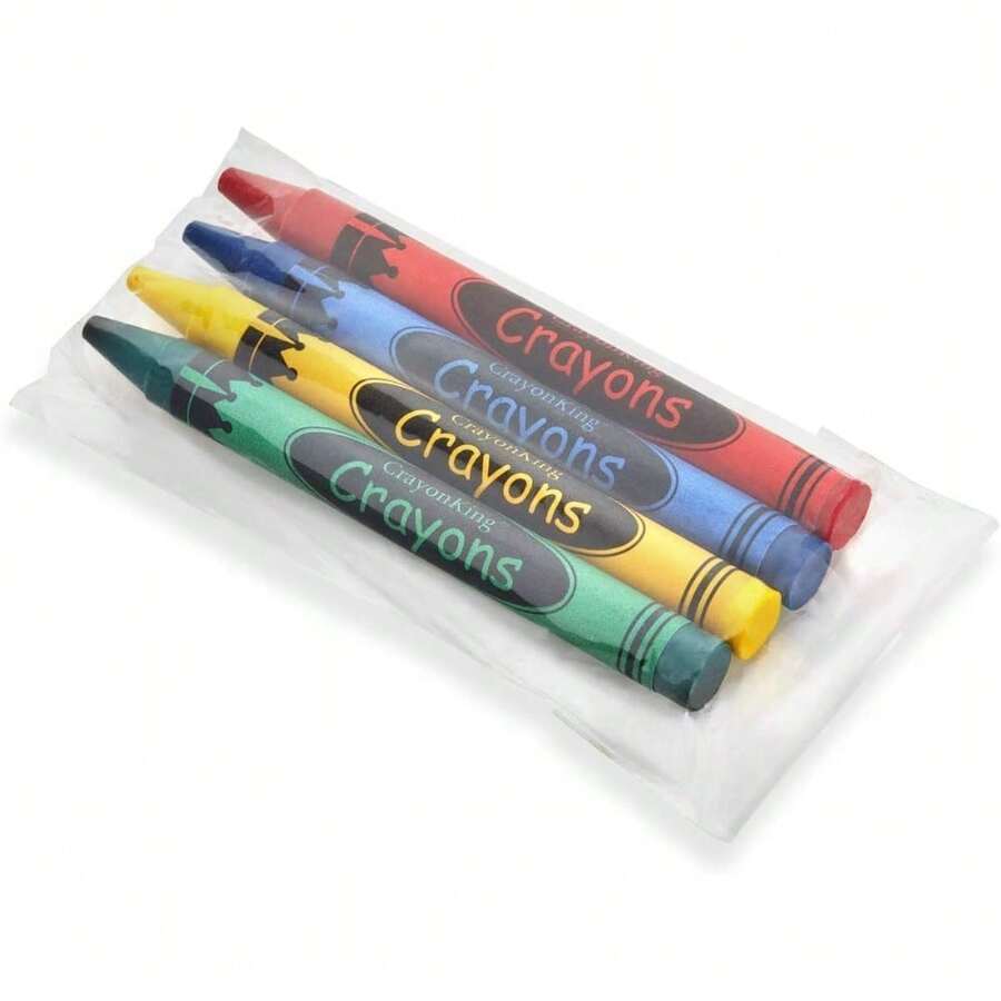 CrayonKing 50 Sets Of 4-Packs (200 Bulk Crayons) – , Individually Wrapped, Perfect For Parties, Restaurants, Classrooms & More