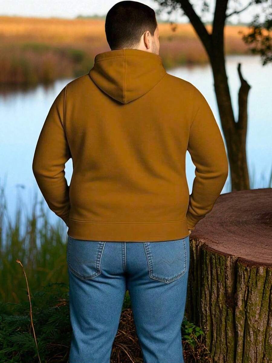 SUDADERA TALLAS EXTRAS CON BORDADITO PEQUEÑO AL FRENTE MUY COMODA CASUAL HOT FASHION - Camel - Ver 1