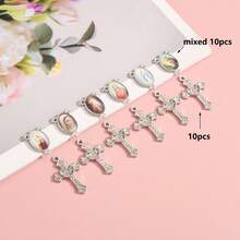 20 Stücke klassische gemischte 3-Loch Portrait Anhänger + 10 Stücke Kreuz Anhänger mit Strass, geeignet für DIY Halsketten, Armbänder usw.