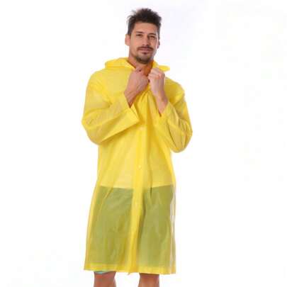 Capa de chuva longa e espessa, capa de chuva unissex para viagens ao ar livre, poncho de chuva para áreas externas