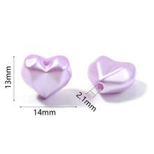 50 Stücke/Packung Acryl Mehrfarbige Facettierte Herz Perlen, Leuchten im Dunkeln Meerjungfrau Farbe 14mm Vertikale Lochperlen Herz für DIY Schmuck, Halskette, Handykette Herstellung